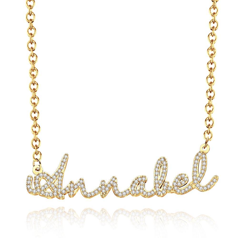 Personalized Dainty Name Necklace with Diamond Minimalist Necklace Iced Out Jewelry - soufeelmy