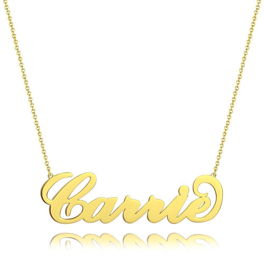 Personalized Large Name Necklace, Big Statement Necklace - Silver - 