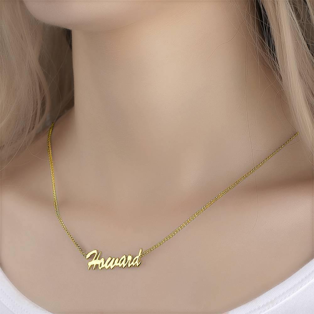 Personalized Name Necklace, Your Name Jewelry 14k Gold Plated - Golden - soufeelus