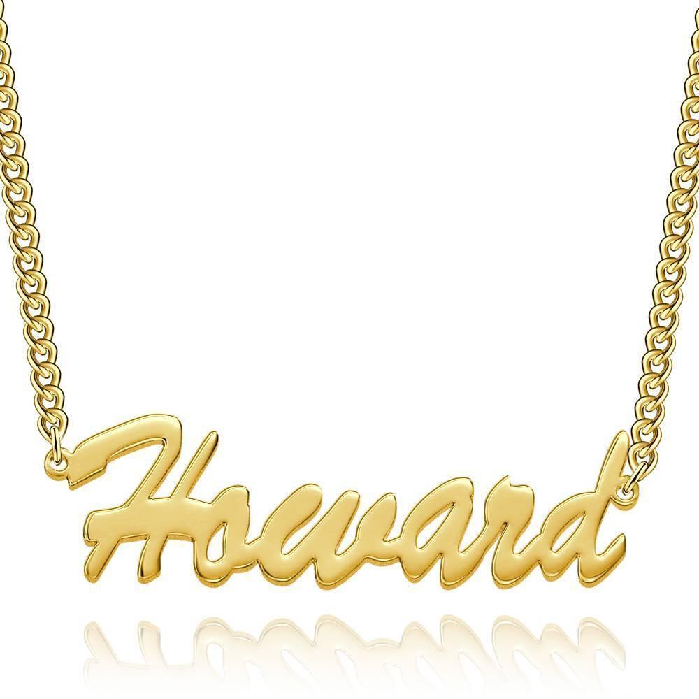 Personalized Name Necklace, Your Name Jewelry 14k Gold Plated - Golden - soufeelus