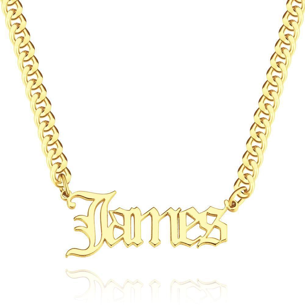 Custom Men's Necklace Thick Chain Necklace Birthday Present Two Digits - 14k Gold Plated - 