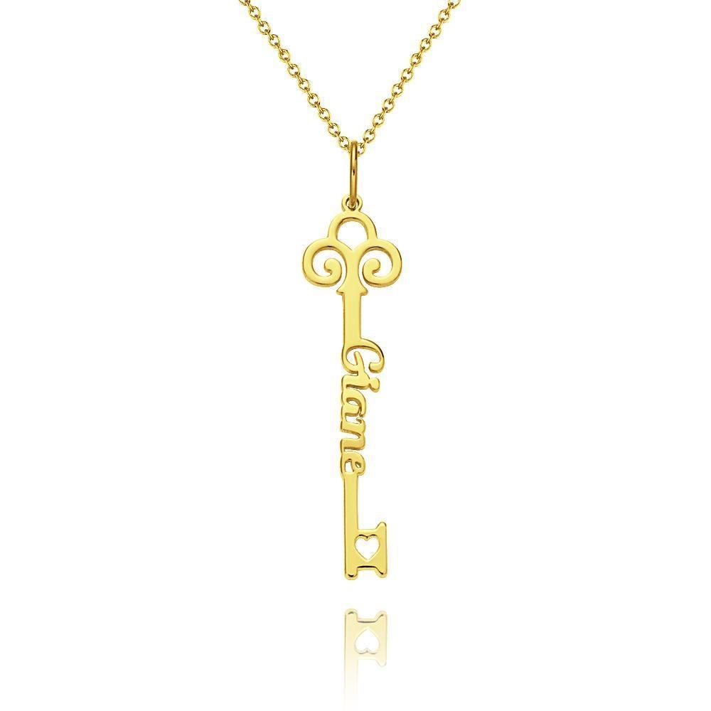 Key Name Necklace Customized Gift Gift for Her - 