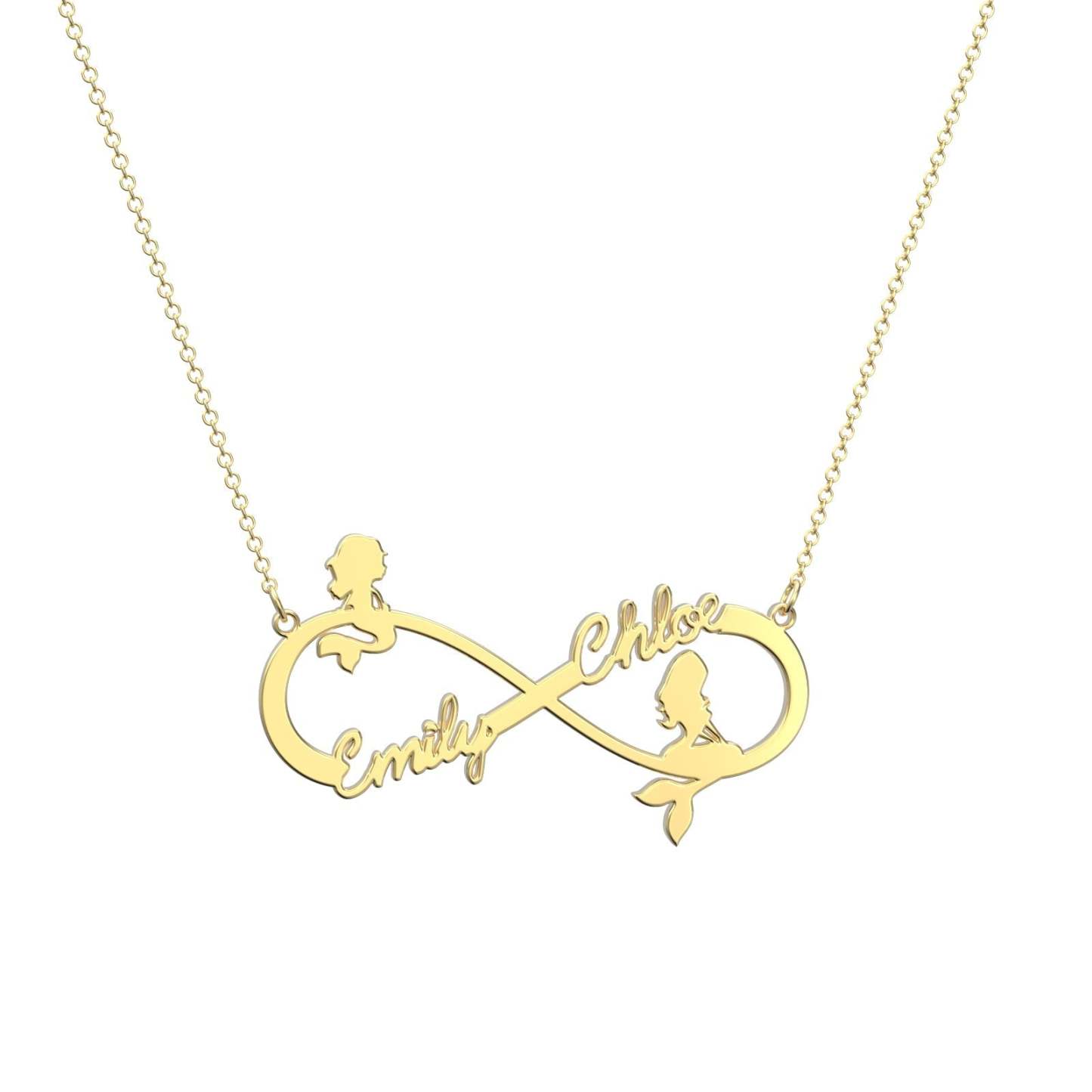 Custom Name Necklace Mermaid Infinity Symbol Necklace - 