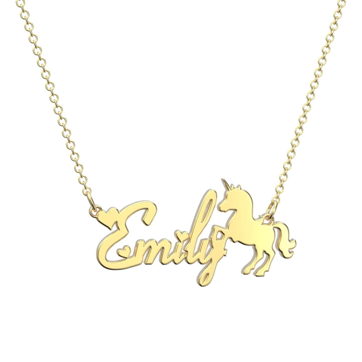 Custom Name Necklace Gift Maiden and Unicorn Necklace -