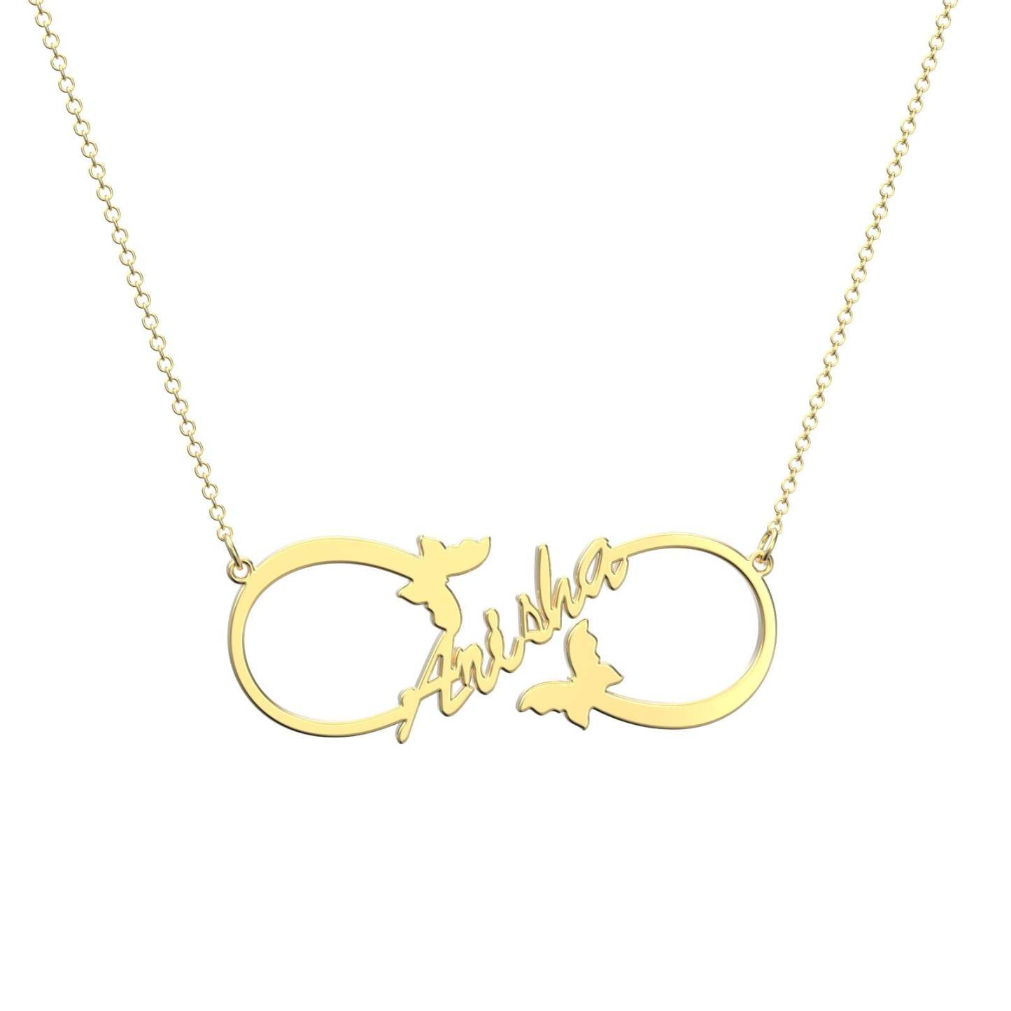 Infinity Name Necklace, Custom Butterfly Name Necklace Gift -