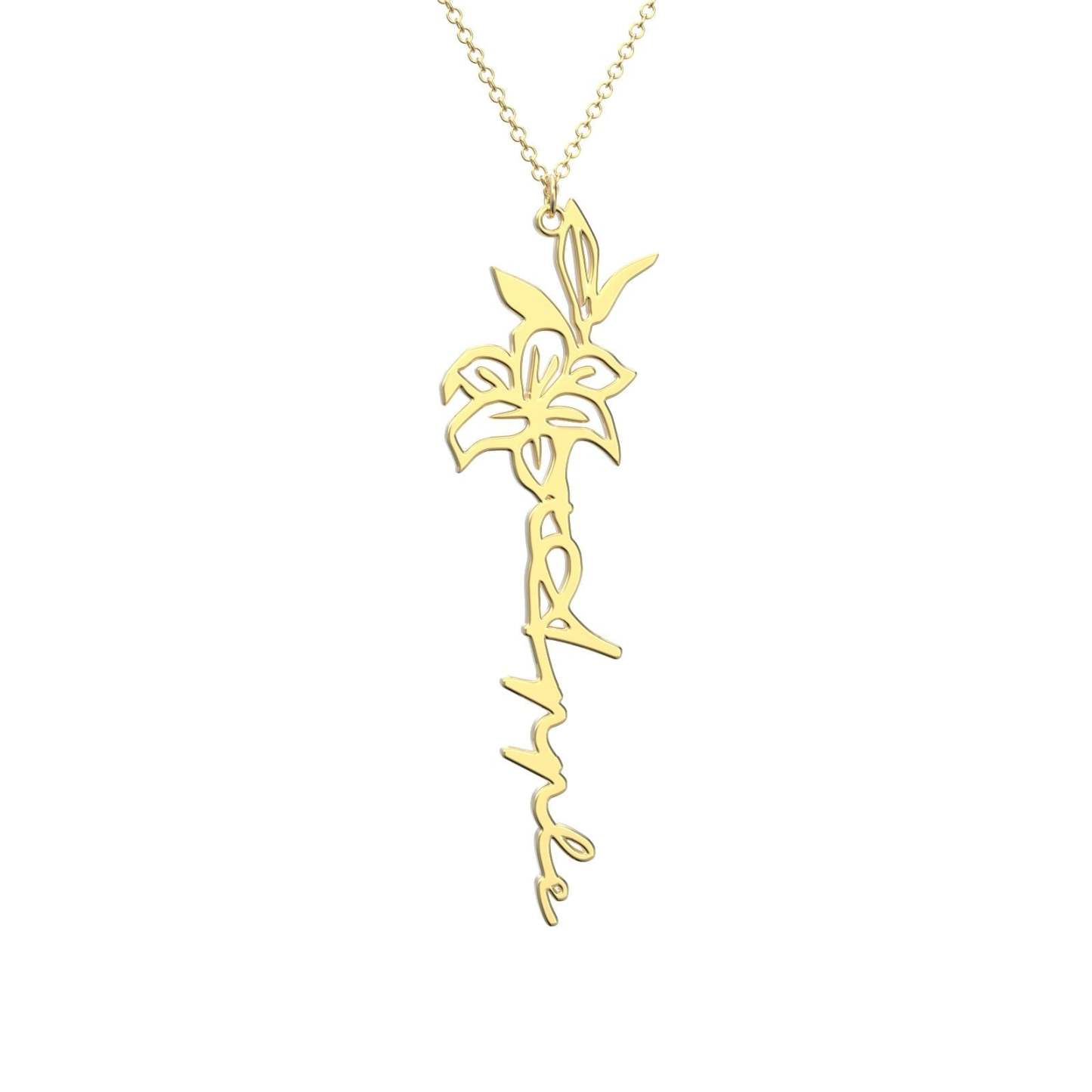 Birthflower Name Necklace Gift, Custom Name Necklace, The Best Gift For You -