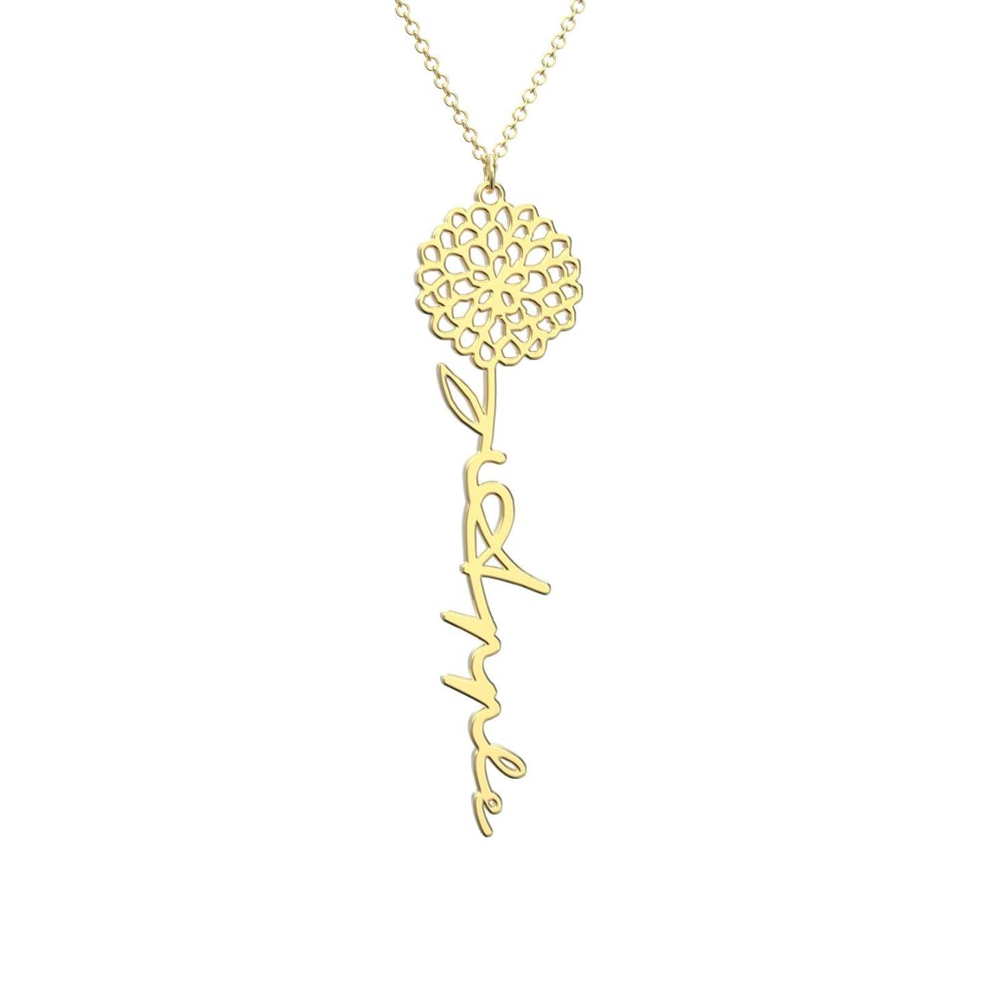 Birthflower Name Necklace Gift, Custom Name Necklace, The Best Gift For You -