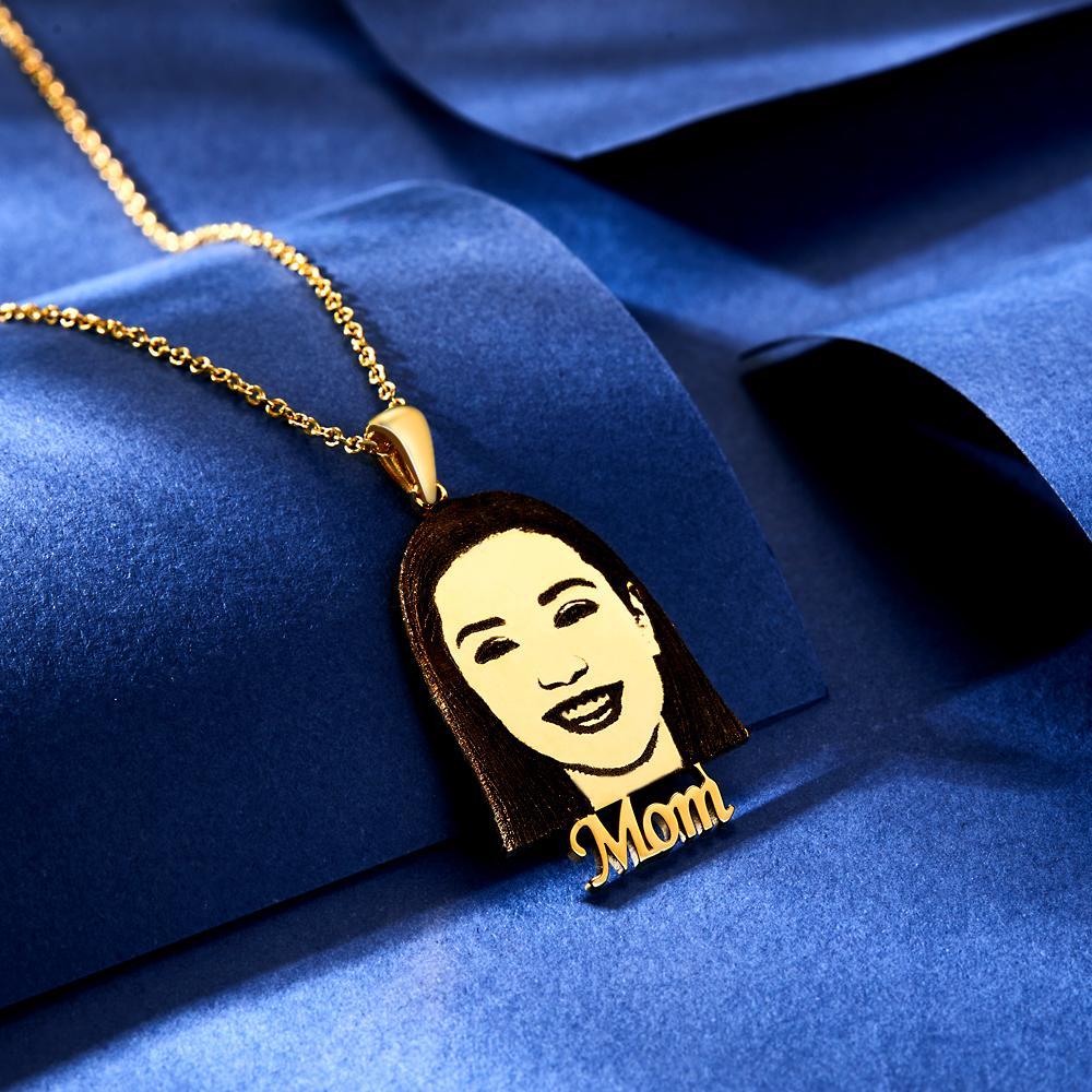 Custom Photo Engraved Necklace Custom Face Creative Gifts - soufeelmy