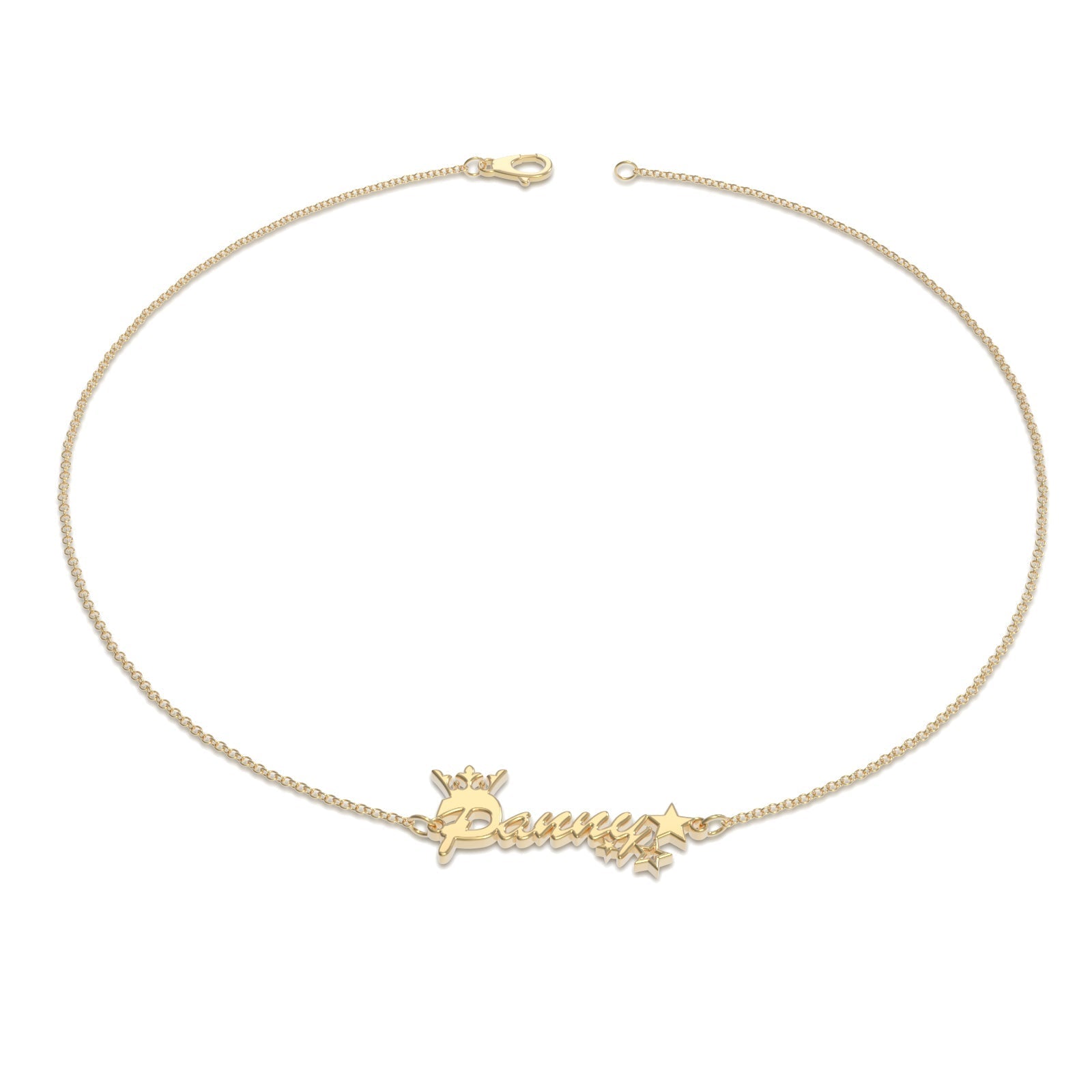Custom Name Bracelet Crown and Stars Bracelet Shining Little Princess - 