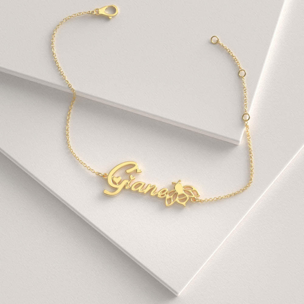 Custom Bee Name Bracelet Gift, Personalized The Best Gift For Your Dear -