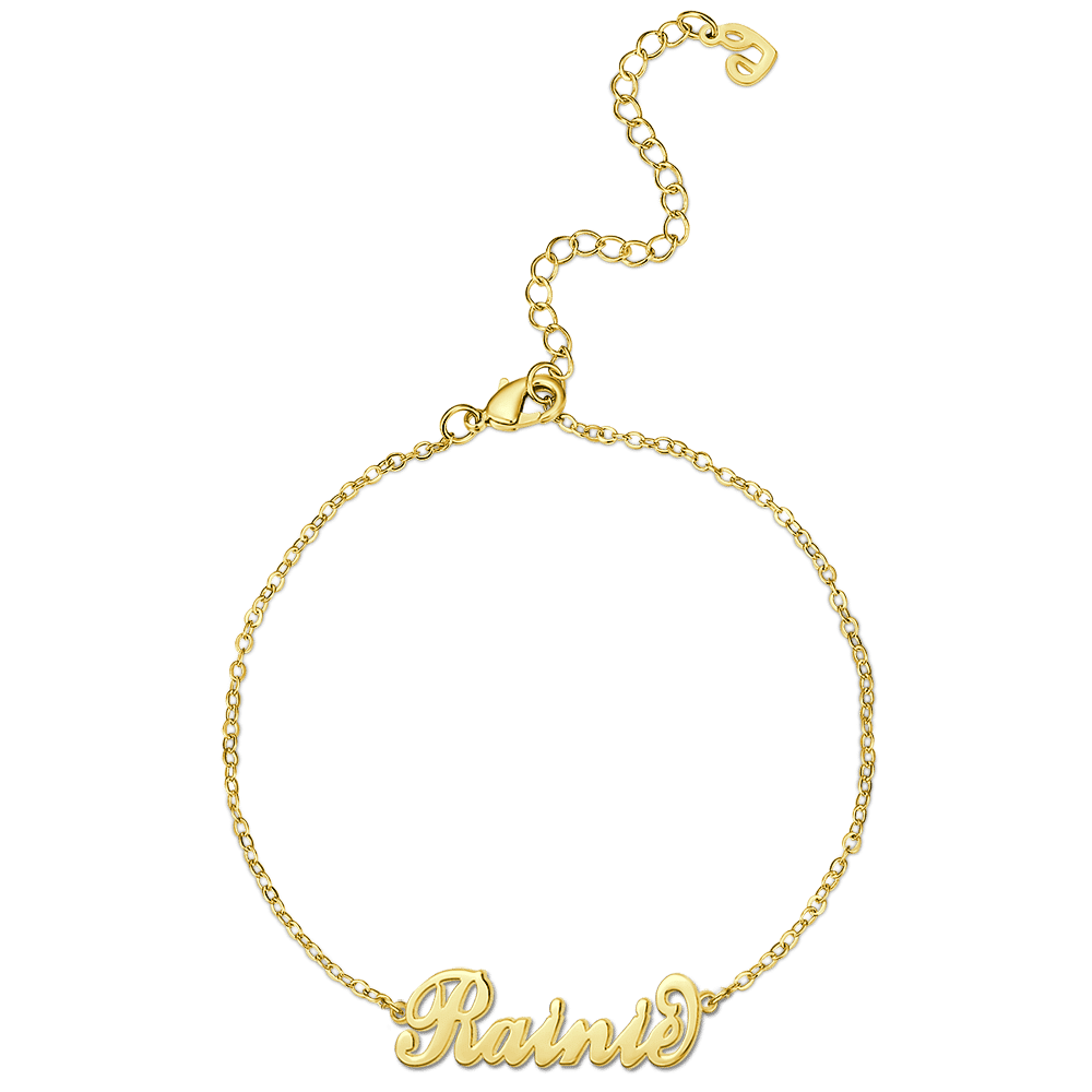 Children's Name Bracelet Platinum Plated - Length Adjustable -