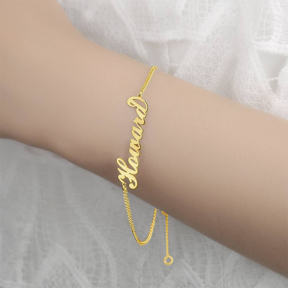 Personalized Name Bracelet, Any Name Bracelet 14k Gold Plated - Golden - 