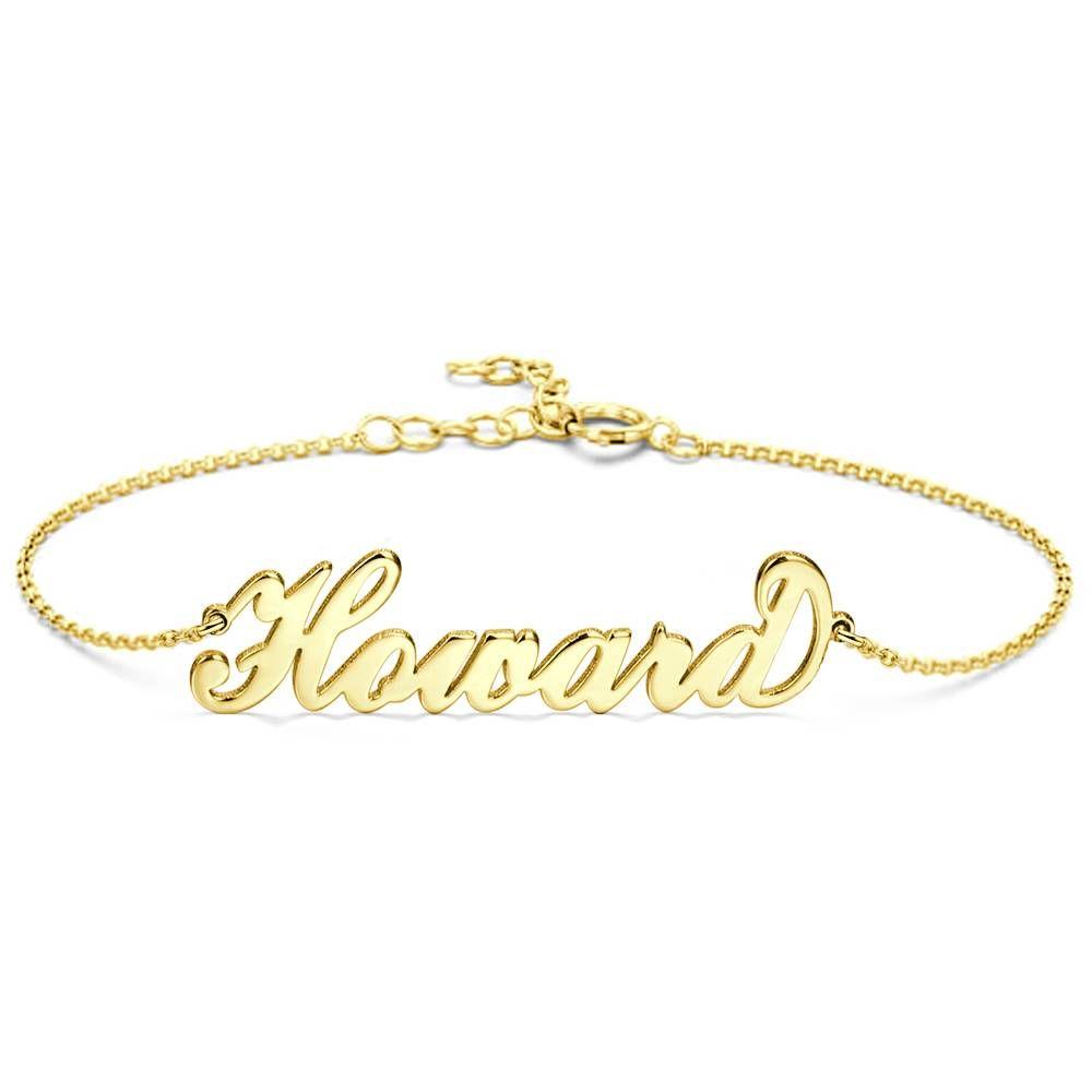 Personalized Name Bracelet, Any Name Bracelet 14k Gold Plated - Golden - 