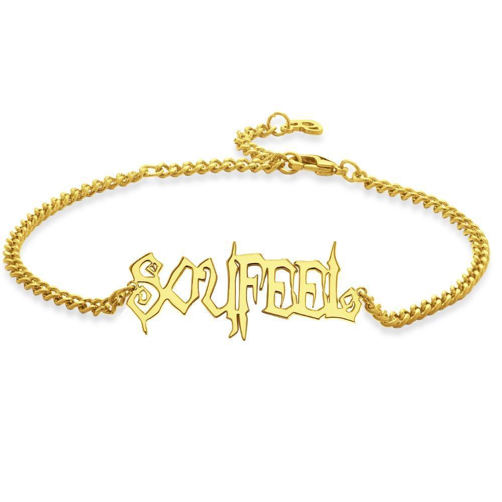 Custom Bracelet Name Bracelet Gifts Special Design 14k Gold Plated - 