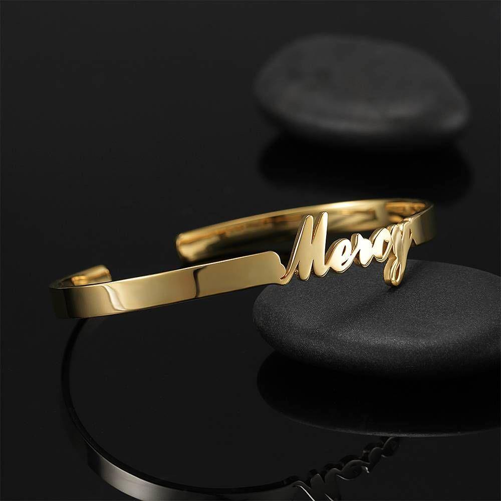 Name Bracelet Simple Style 14K Gold Plated - soufeelus