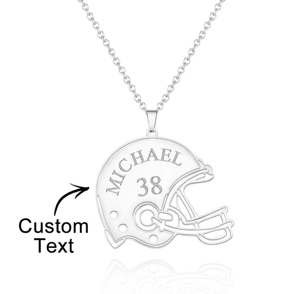 Custom Engraved Necklace Football Sports Helmet Gifts - soufeelmy