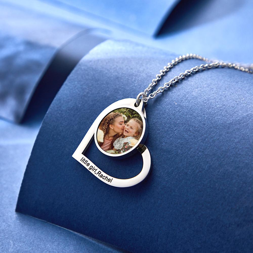 Custom Photo Engraved Necklace Heart-shaped Creative Gifts - soufeelmy