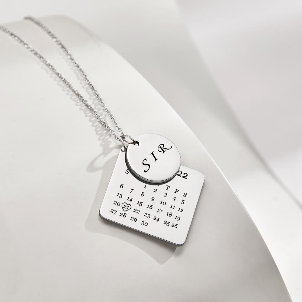 Custom Engraved Necklace Custom Date Calendar Commemorative Gifts - soufeelmy