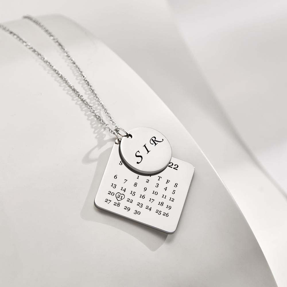 Custom Engraved Necklace Custom Date Calendar Commemorative Gifts - soufeelmy