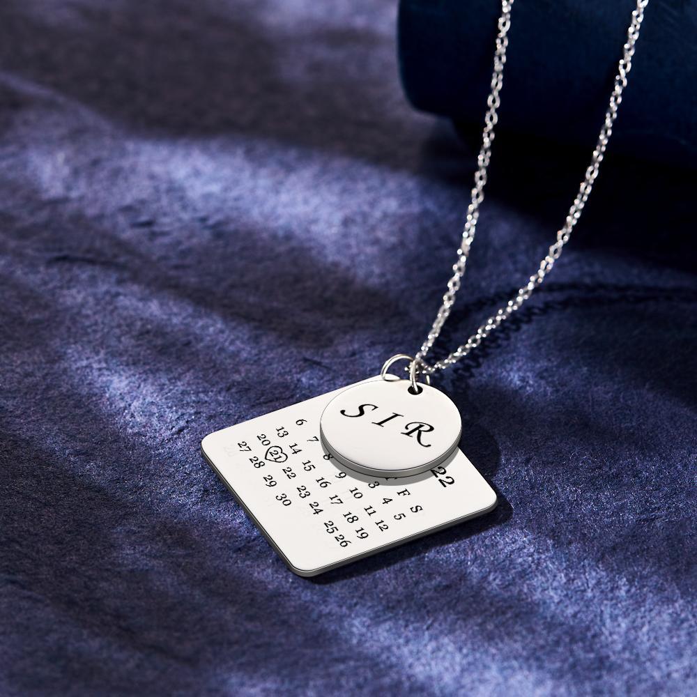 Custom Engraved Necklace Custom Date Calendar Commemorative Gifts - soufeelmy