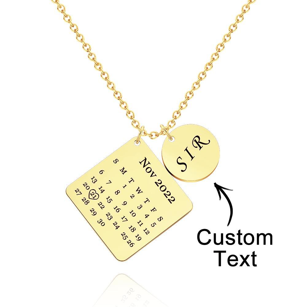 Custom Engraved Necklace Custom Date Calendar Commemorative Gifts - soufeelmy