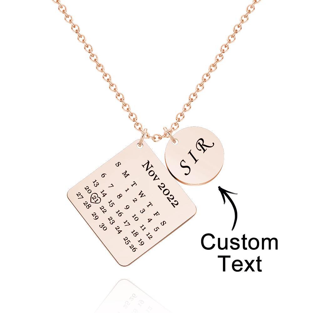Custom Engraved Necklace Custom Date Calendar Commemorative Gifts - soufeelmy