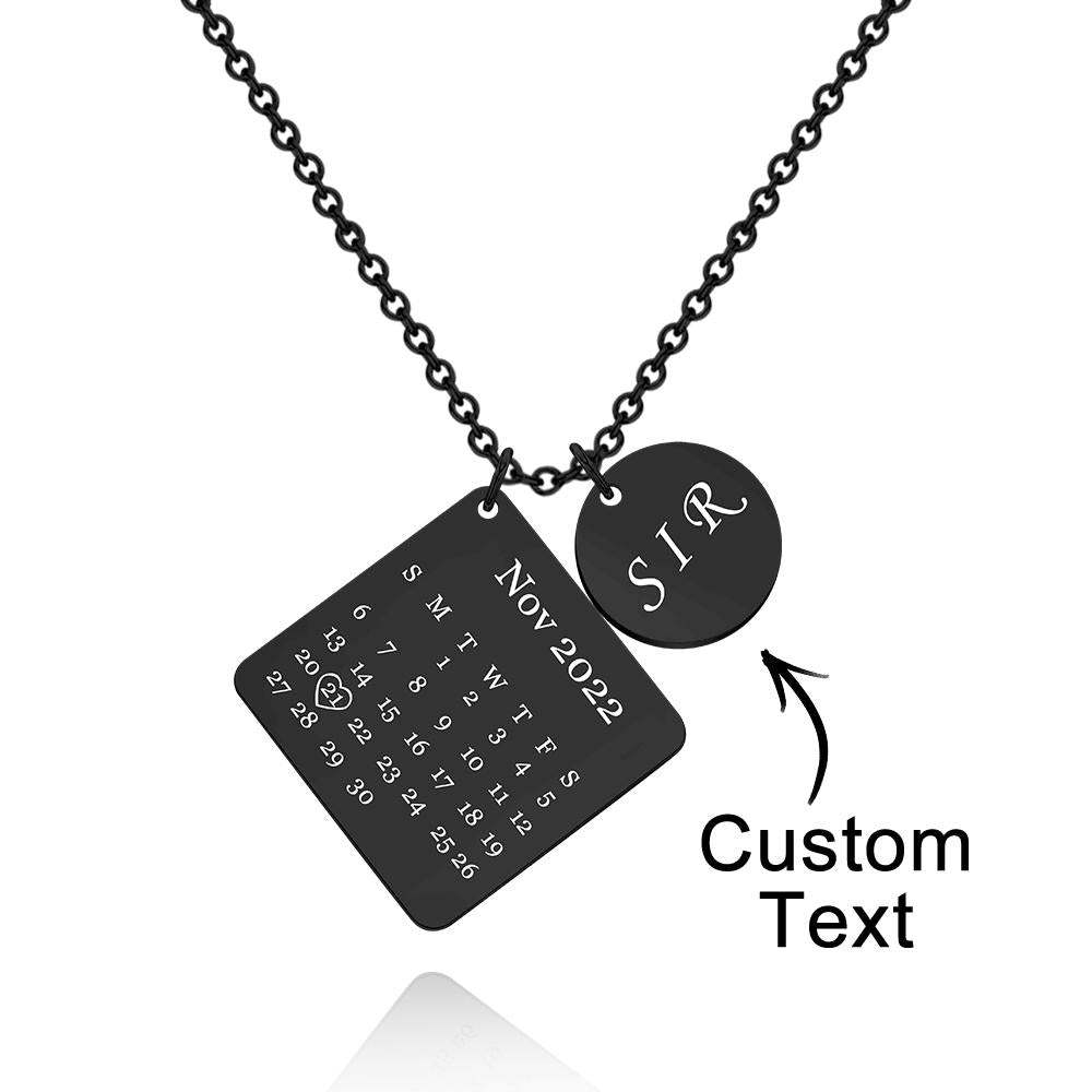 Custom Engraved Necklace Custom Date Calendar Commemorative Gifts - soufeelmy