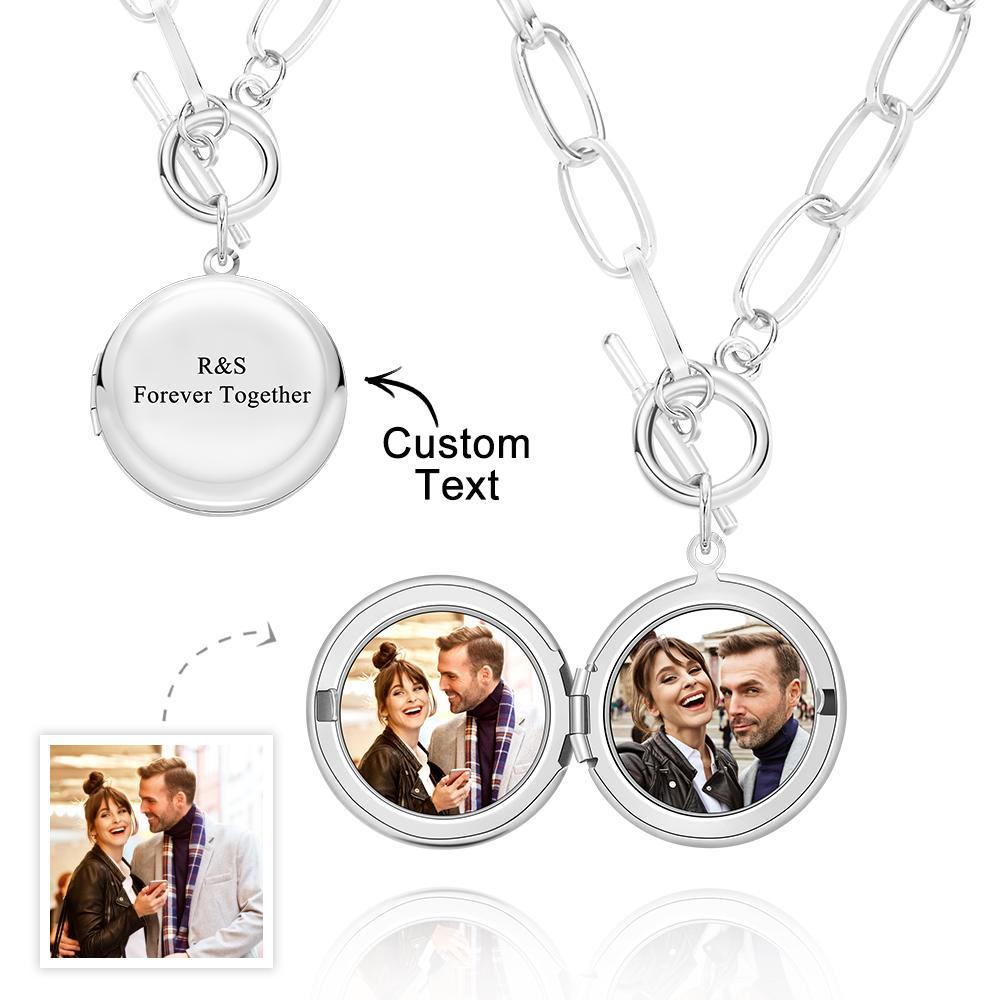 Personalized Photo Elegant Necklace Engraved Pendant Chain Necklace for Her - soufeelmy