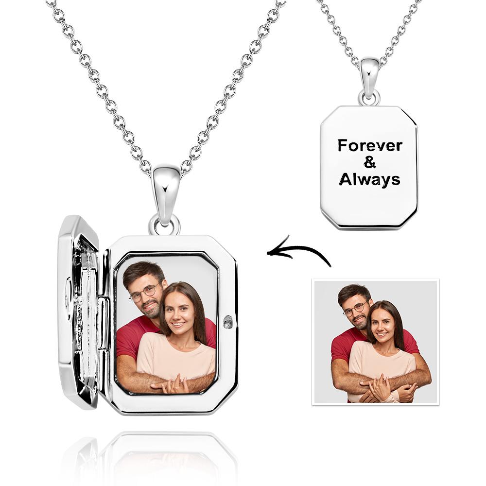 Custom Photo Engraved Necklace Shaped Open Cover Creative Pendant Gifts - soufeelmy