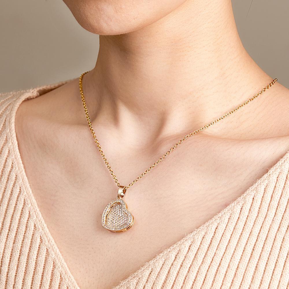 Sliding Custom Text Diamond Necklace Personalized Fashion Women Jewelry - soufeelmy