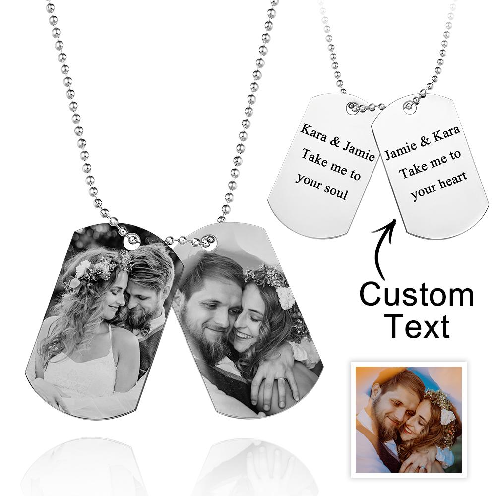 Custom Double Dog Tag Necklace Personalized Men's Jewelry for Wedding Gift And Anniversary - soufeelmy