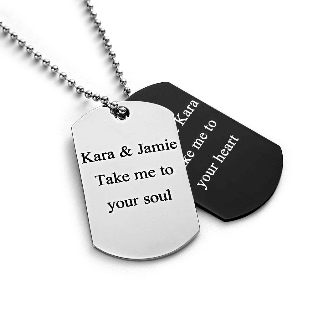 Custom Double Dog Tag Necklace Personalized Men's Jewelry for Wedding Gift And Anniversary - soufeelmy