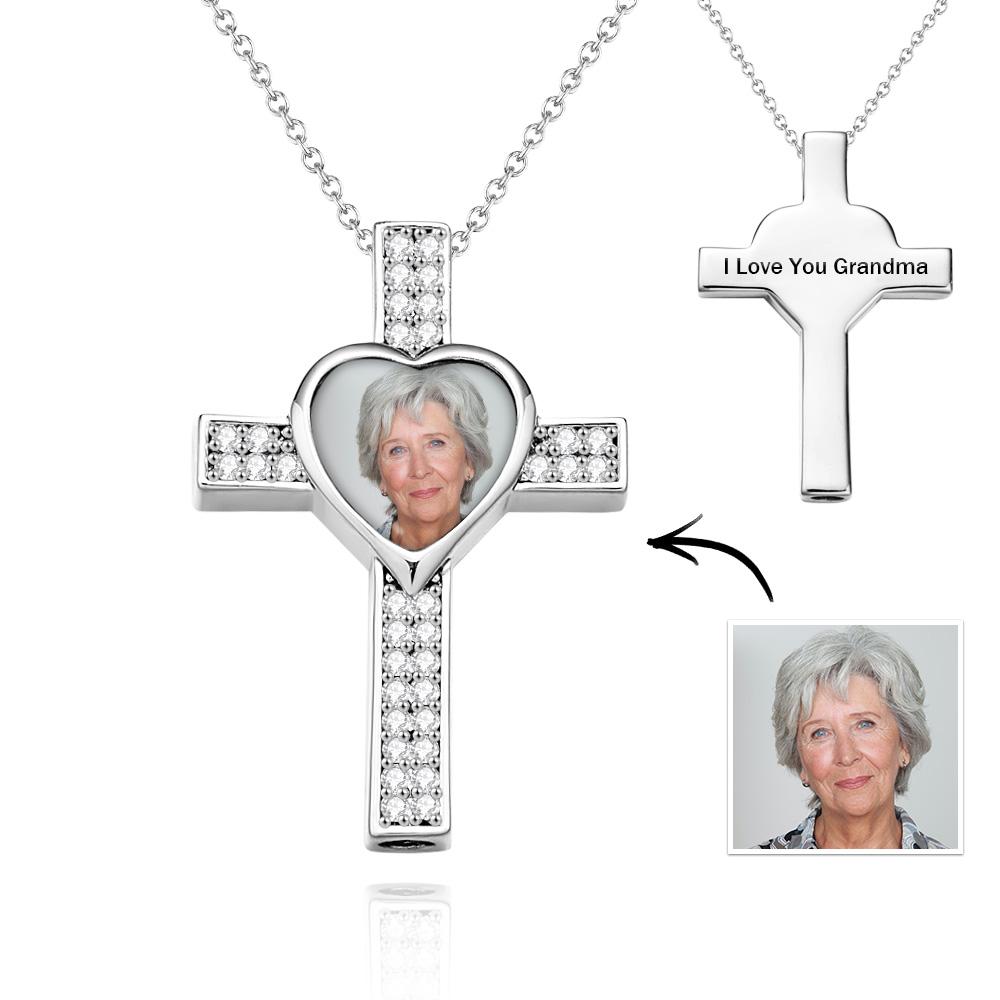 Personalized Hip Pop Necklace for Ashes of loved one with Memorial Photo and Text - soufeelmy