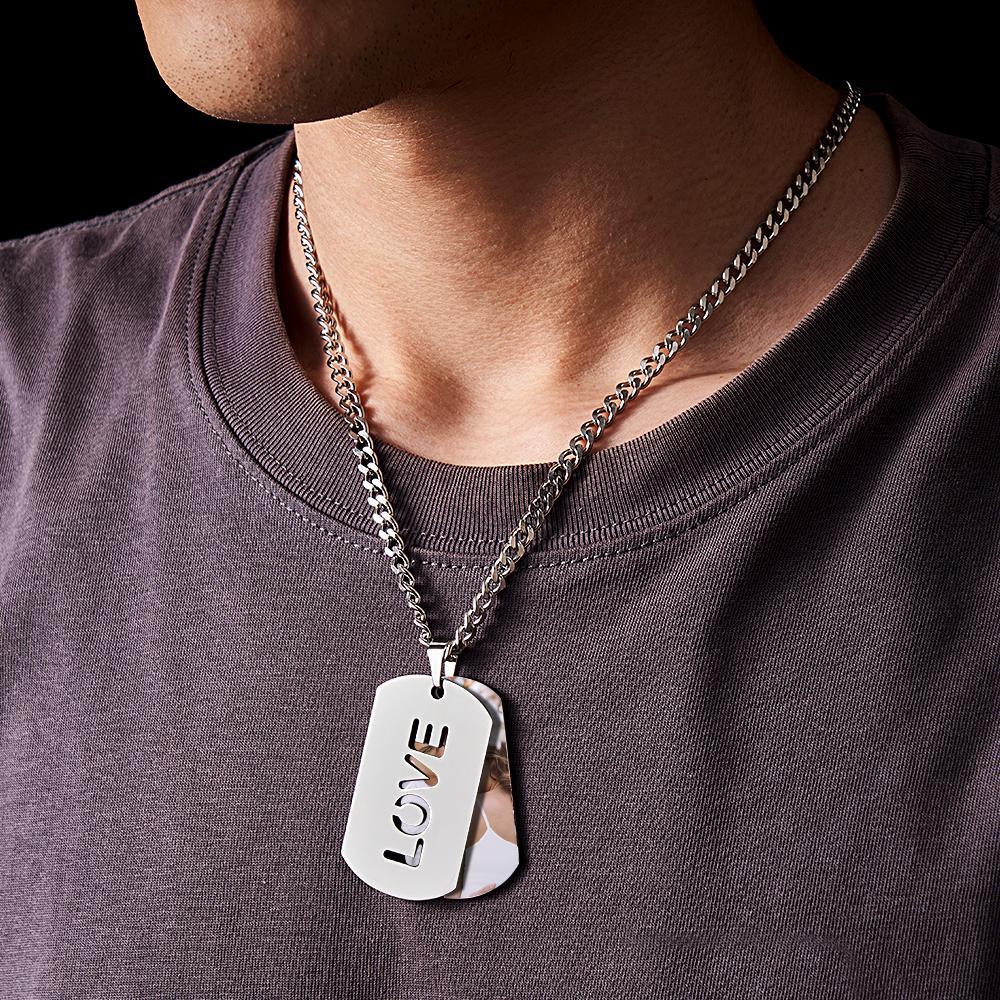 Double Dog Tag Personalised Message Steel Mens Pendants Men Women Boyfriend Bride Groomsman Gift - soufeelmy