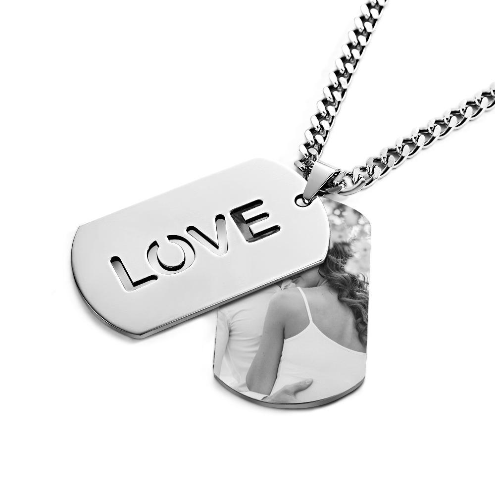 Double Dog Tag Personalised Message Steel Mens Pendants Men Women Boyfriend Bride Groomsman Gift - soufeelmy