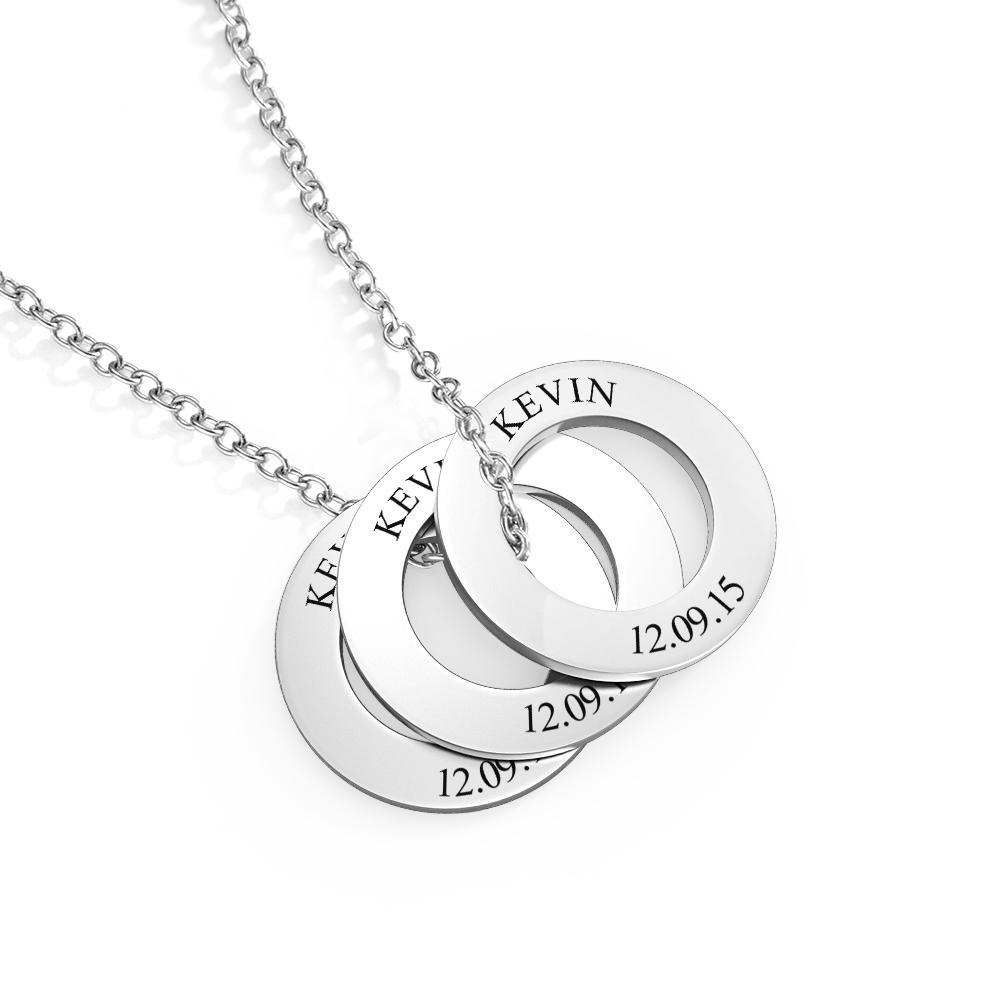 Personalized Washer Necklace for Him Custom Necklace Fathers Day Gift Kids Names Gift Birthday Reminder - soufeelmy