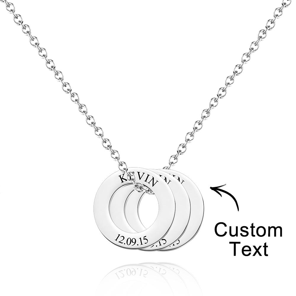 Personalized Washer Necklace for Him Custom Necklace Fathers Day Gift Kids Names Gift Birthday Reminder - soufeelmy
