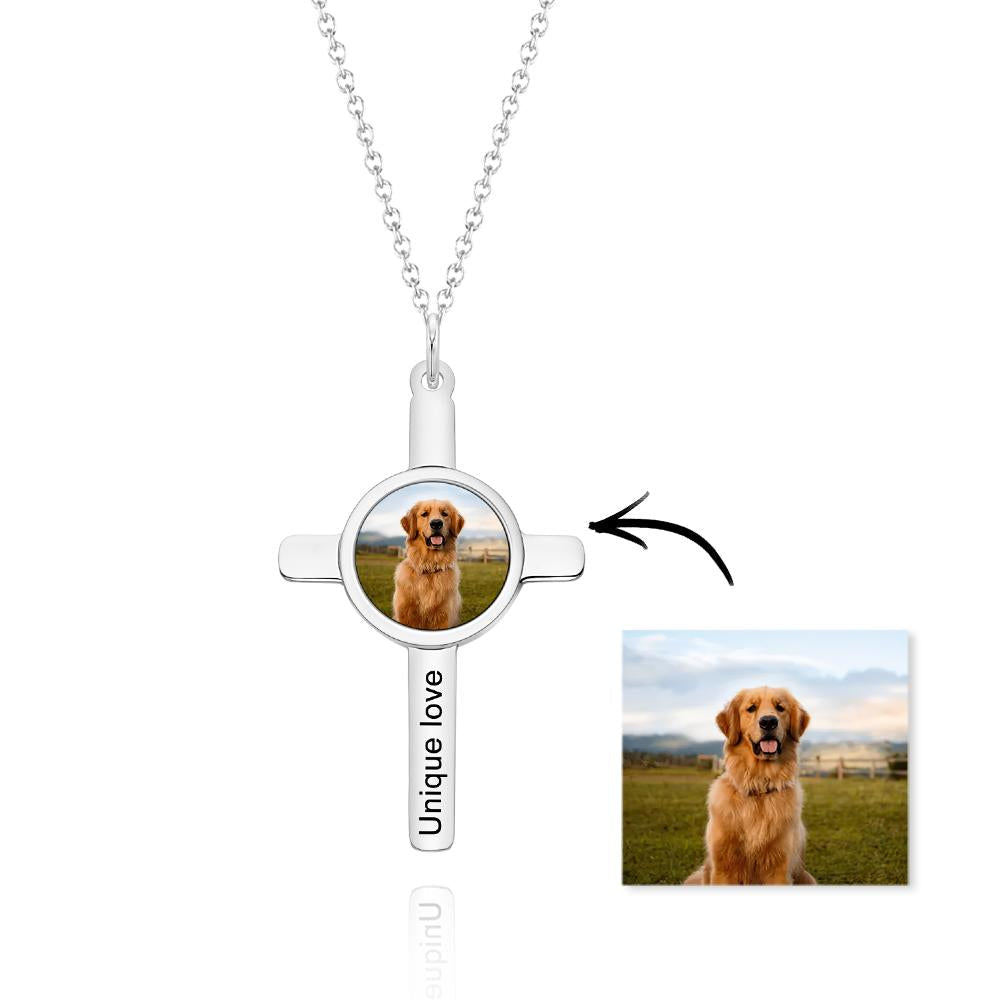 Custom Engraved Photo Necklace "Unique Love" Gifts for Pet - 