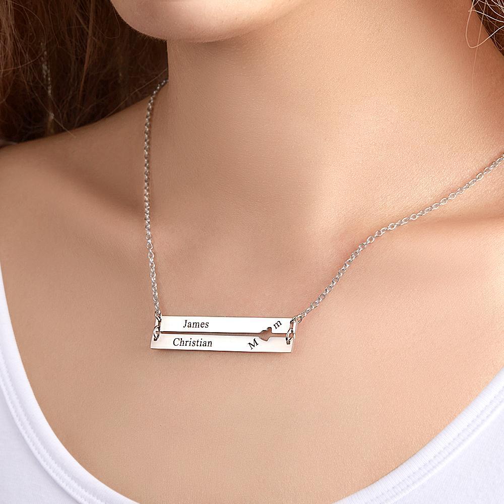 Custom Engraved Necklace Bar Necklace Gift for Mother - soufeelmy