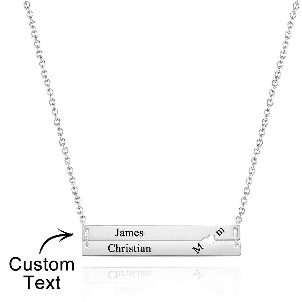 Custom Engraved Necklace Bar Necklace Gift for Mother - soufeelmy