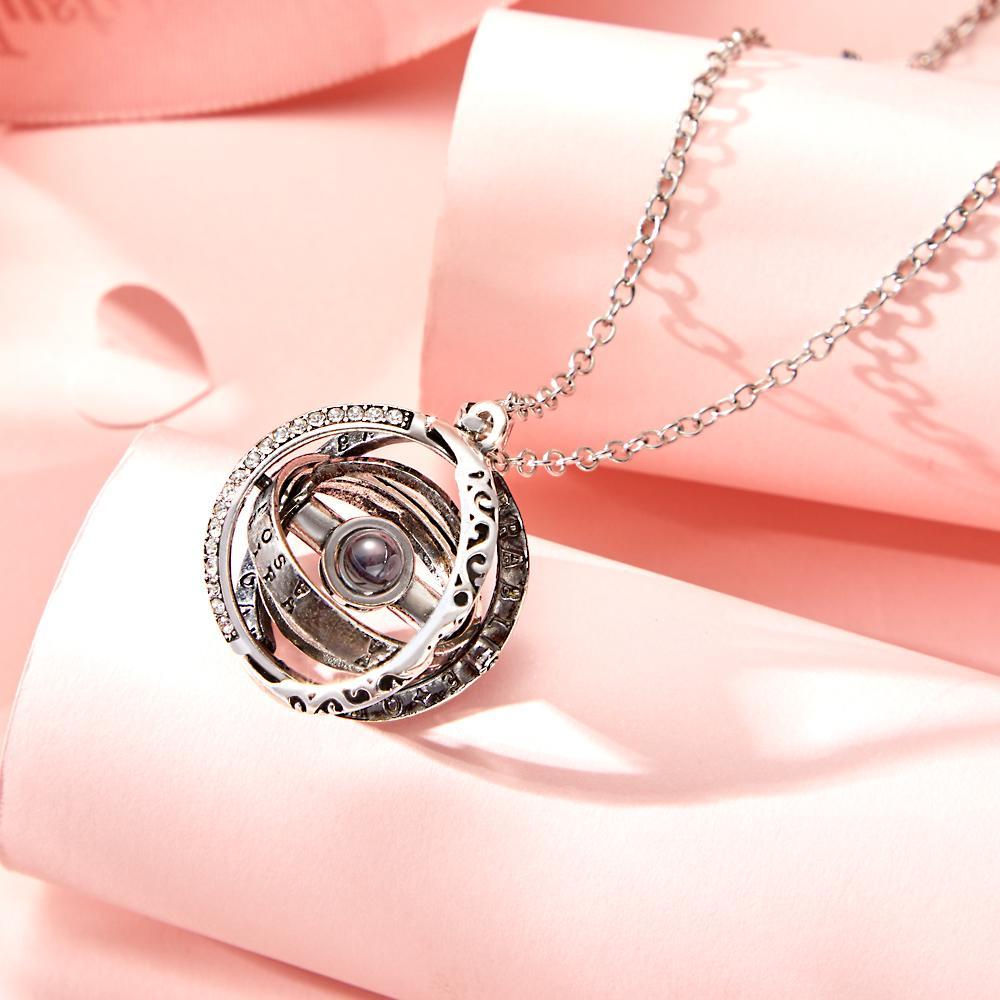 Custom Photo Projection Necklace Astronomical Ball Necklace Gift for Her - soufeelmy