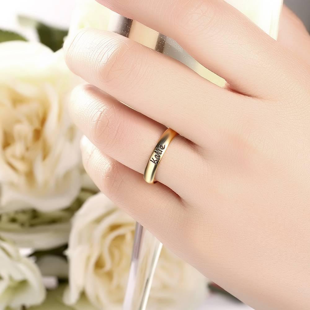 Engraved Band Ring 14k Gold Plated -