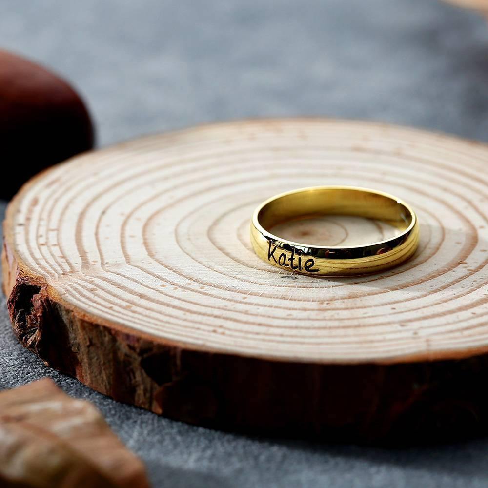 Engraved Band Ring 14k Gold Plated -