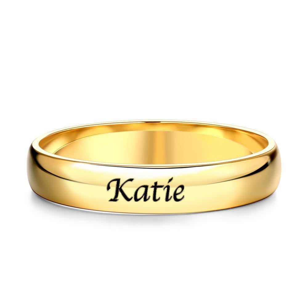Engraved Band Ring 14k Gold Plated - 