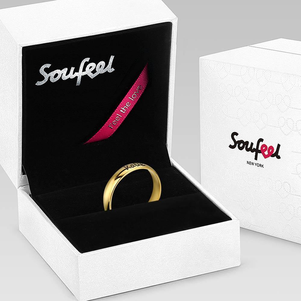 Engraved Band Ring 14k Gold Plated -