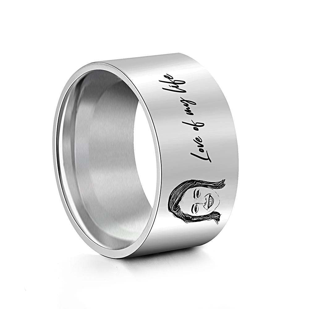 Custom Men's Ring Personalized Photo Ring With Engraved Girlfriend Perfect Gift For Boyfriend On Valentine's Day - soufeelmy