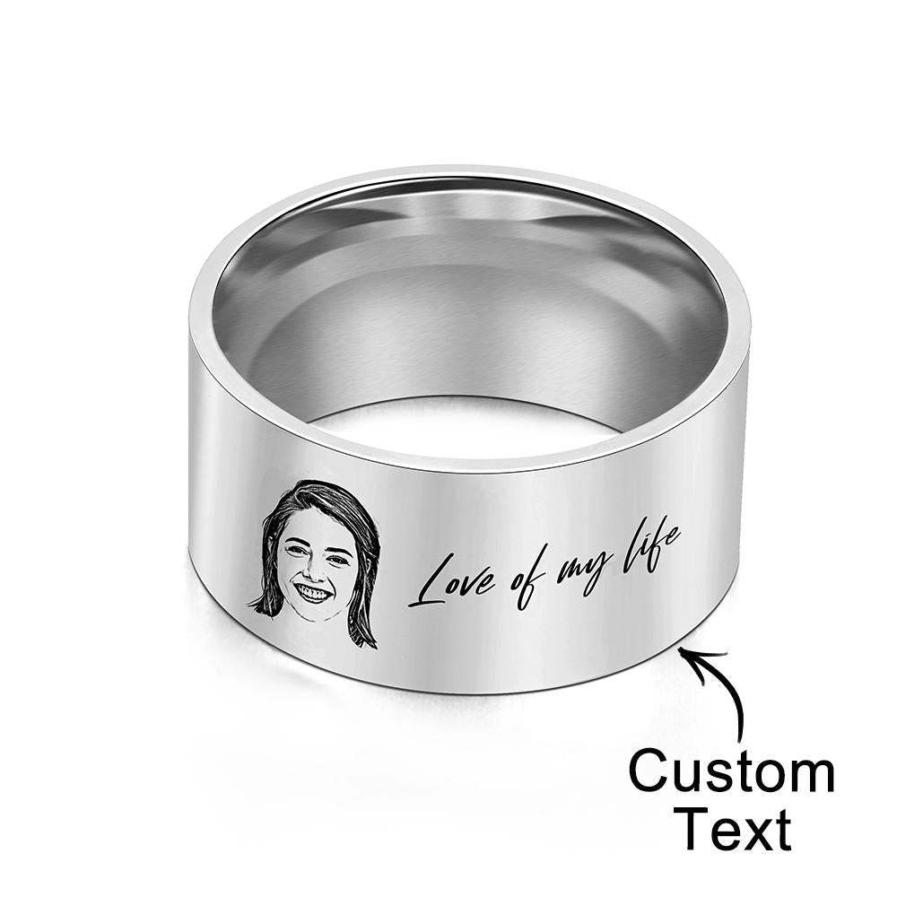 Custom Men's Ring Personalized Photo Ring With Engraved Girlfriend Perfect Gift For Boyfriend On Valentine's Day - soufeelmy