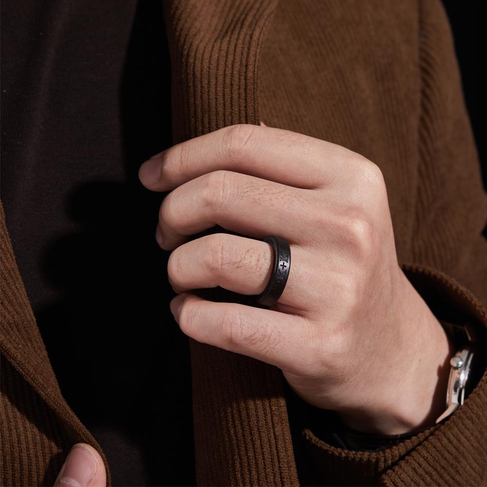 Custom Wood Ring Personalized Ring Engraved Wedding Ring Wooden Ring Mens Jewelry - soufeelmy