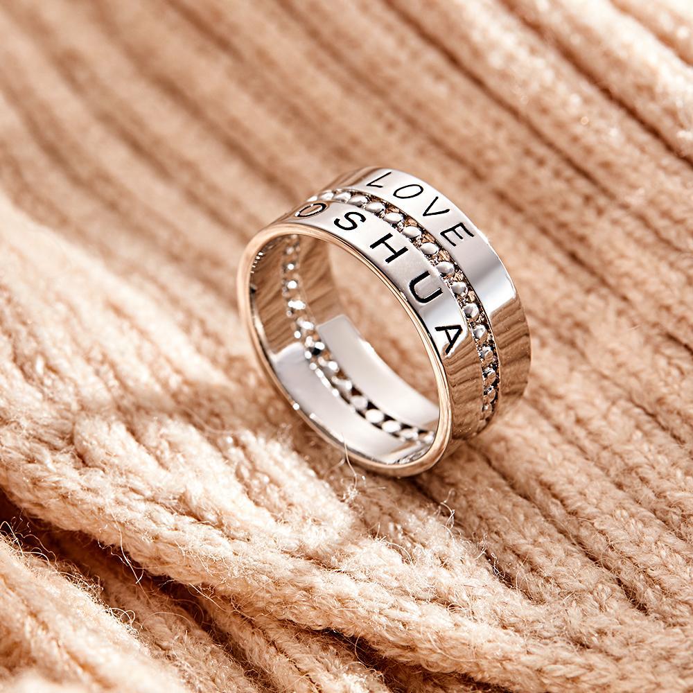 Personalized Gift for Mother's Day Personalized Stacking Rings Gold Filled Gold Name Ring - soufeelmy