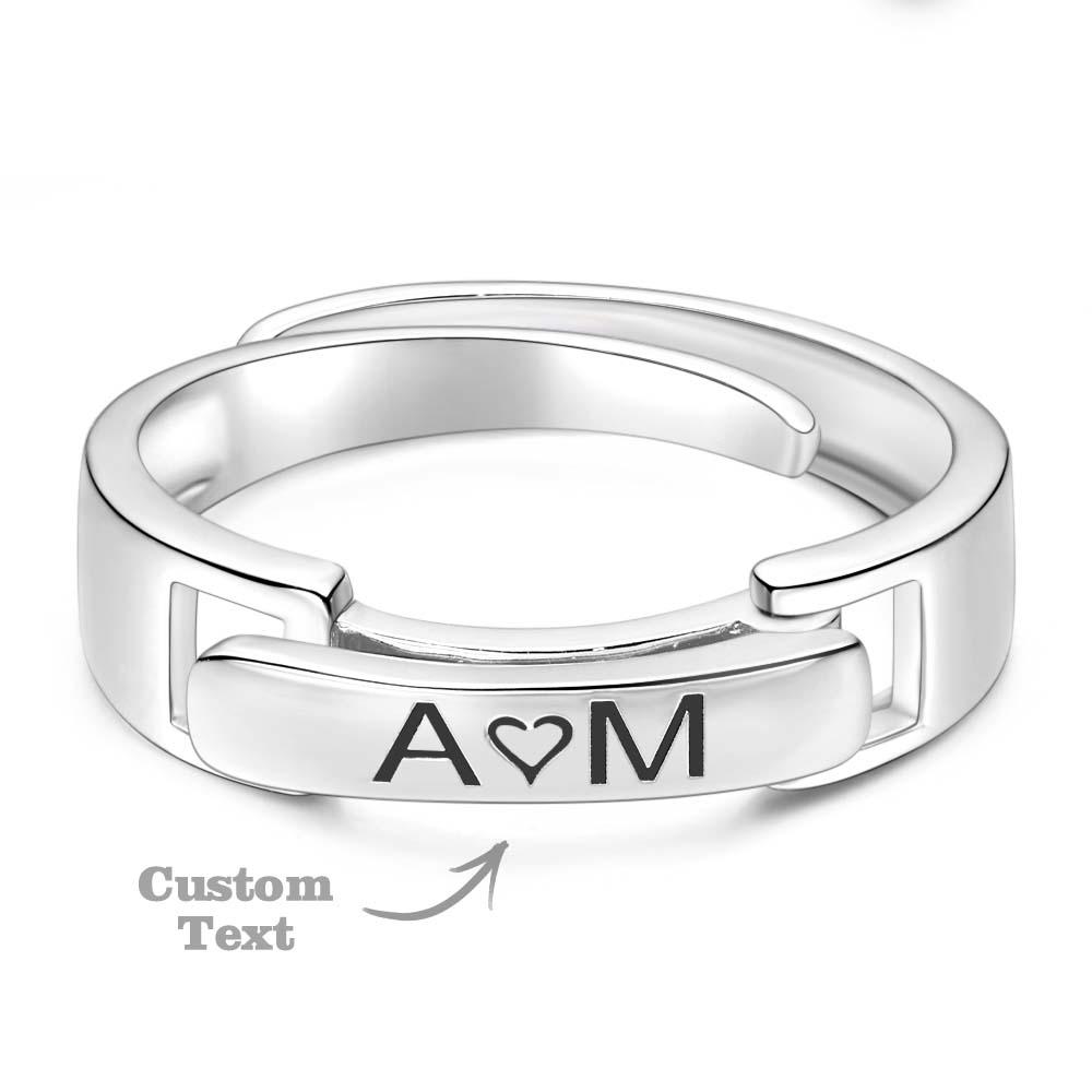 Stackable Name Ring Personalized Custom Name and Date Ring Anniversary Wedding Gift for Her - soufeelmy